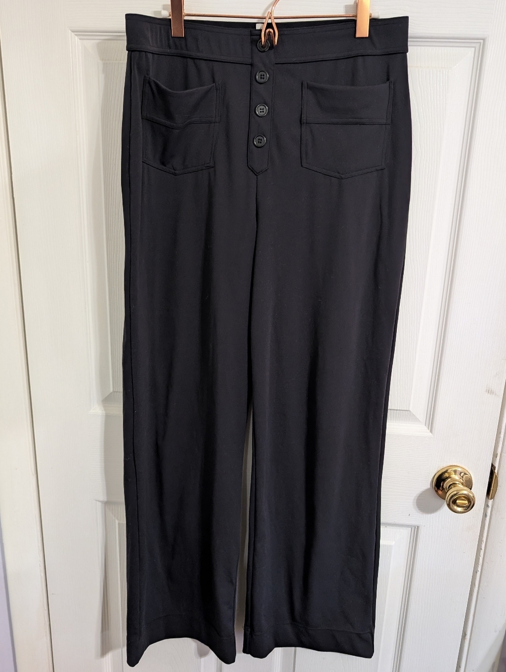 Halara Womens Pants DayStretch High Waisted Pockets Straight Leg Casual Black XL